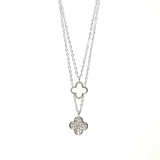 Ефектно колие от стомана с двоен елемент Детелина