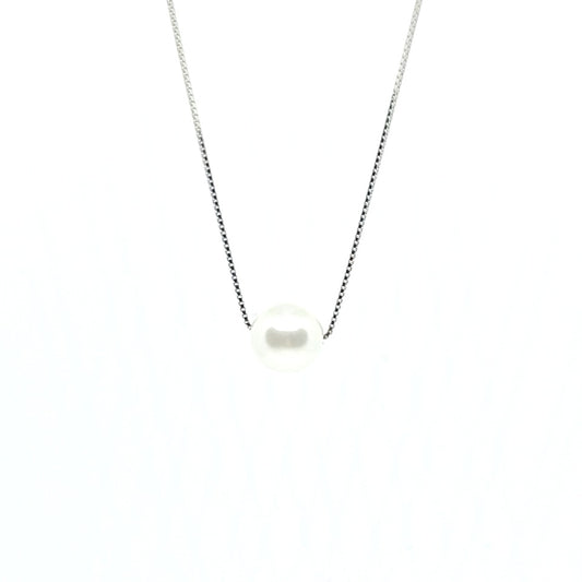 Нежно сребърно колие с перла