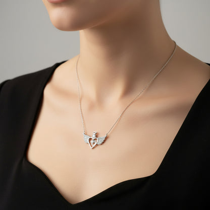 Сребърно колие Angel wings
