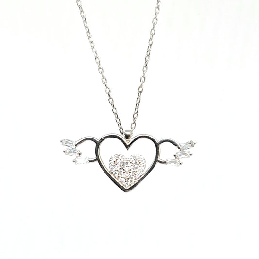 Дамско сребърно колие Сърце