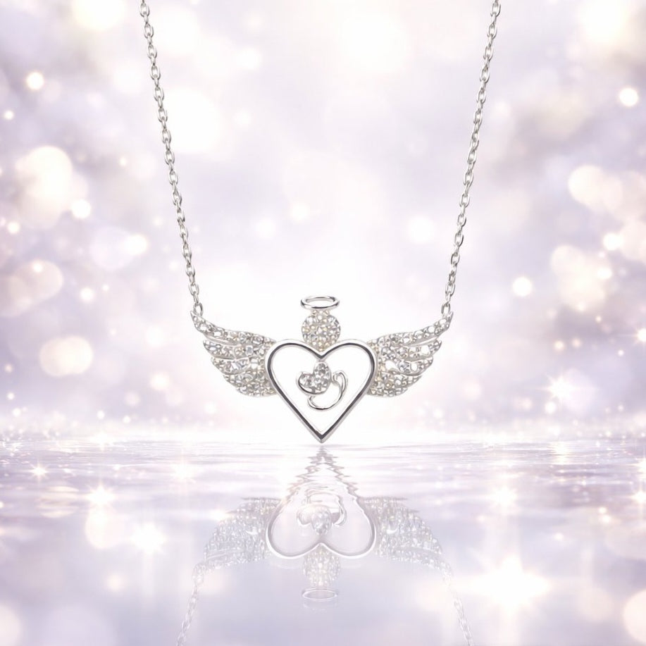 Сребърно колие Angel wings