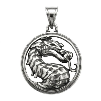 мъжки медальон дракон стомана stainless steel