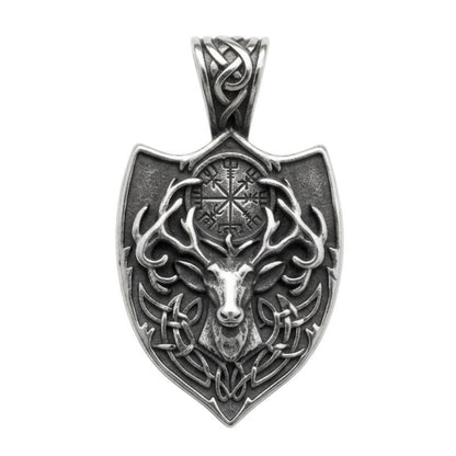 мъжки медальон елен компас викинг стомана stainless steel